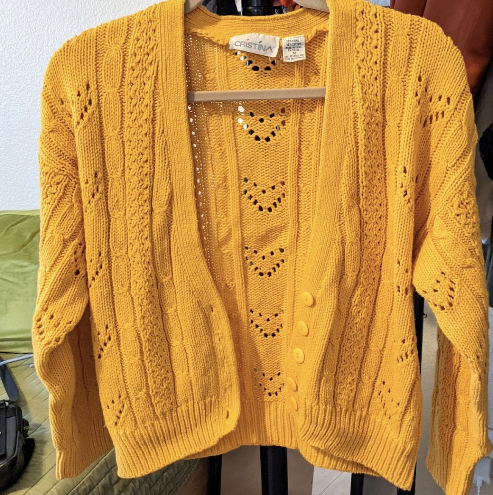 Cute Vintage Mustard Yellow Cardigan